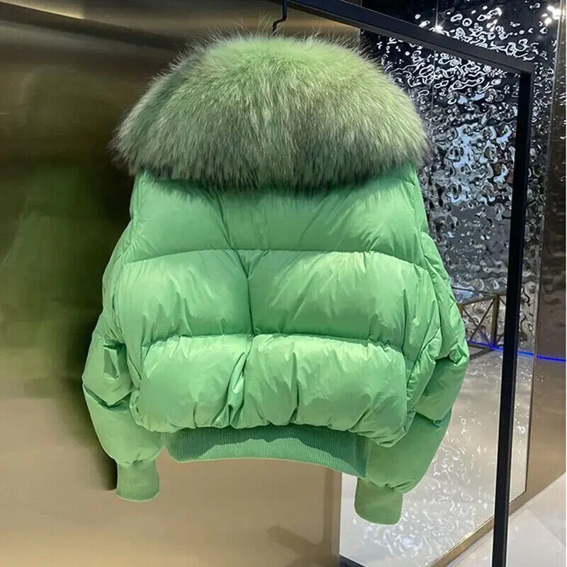Winterjacke Polsterjacke mit Pelzkragen Parka Daunen Mantel Frauen Pufferjacke