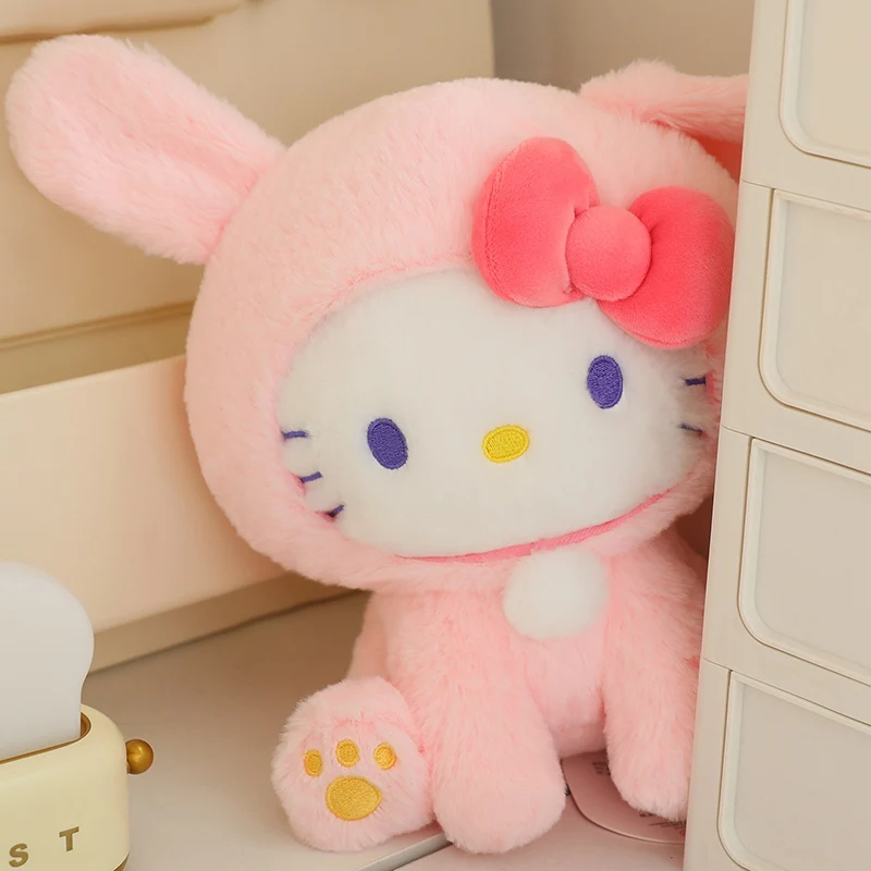 25/33Cm Niedlich Hallo Kitty Verwandeln Sich in Kaninchen Plüsch Tier Kuschelig