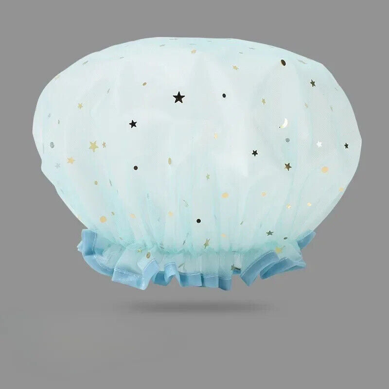HABO Duschhaube Mit Sternen Niedlich Wasserdicht Doppelwandig Frauen Bad Dusche