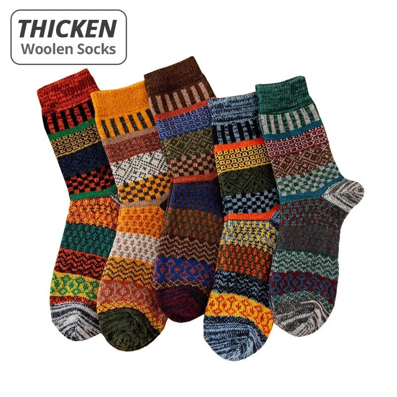 HABO Winter-Herrensocken – Verdickte Wollsocken im Retro-Stil für Schneestiefel