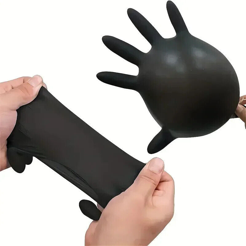 HABO Schwarze Einweg-Nitrilhandschuhe Latexfrei, Wasserdicht und Langlebig