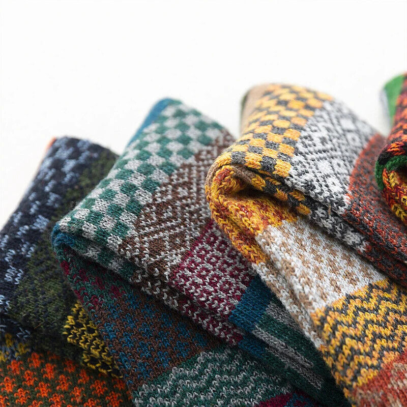 HABO Winter-Herrensocken – Verdickte Wollsocken im Retro-Stil für Schneestiefel