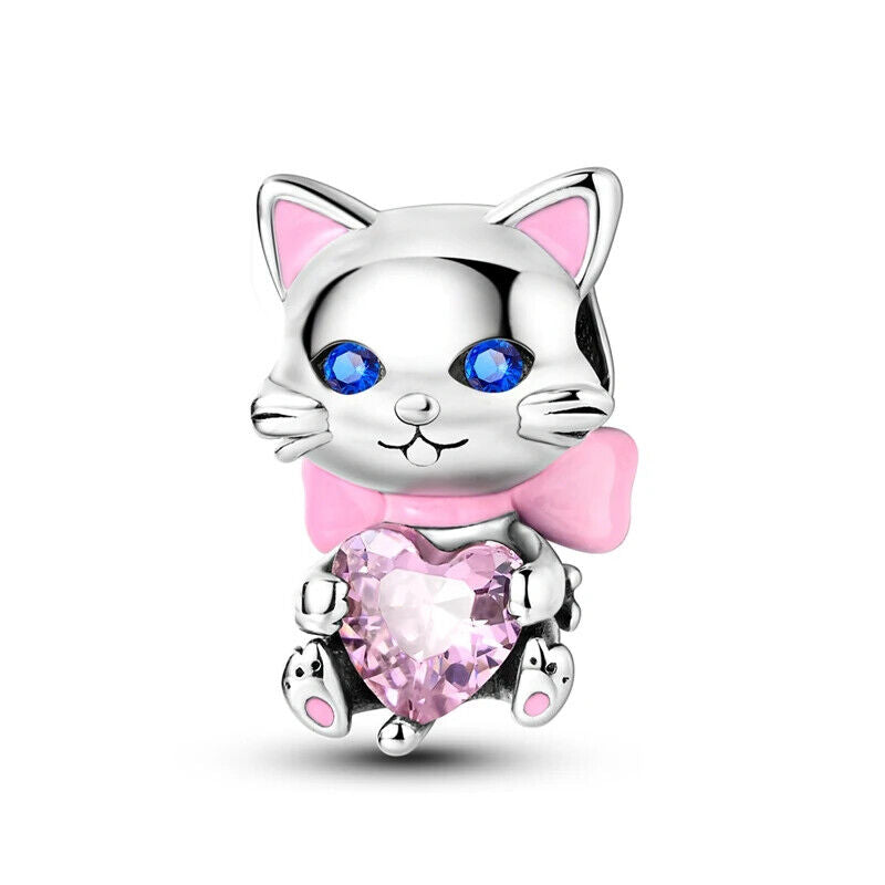 HABO TiereSerie Charms Silber – Hund, Katze Perlen für Pandora Armband Anhänger