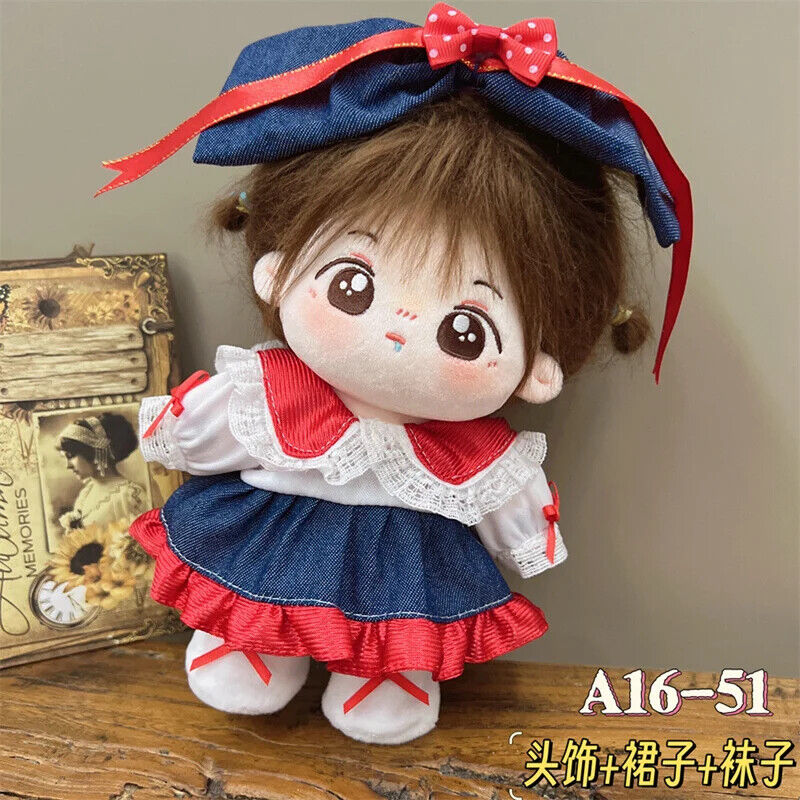 Puppenkleider für 20 cm Baumwoll-Idolpuppen – Prinzessinnenkleid und Overalls