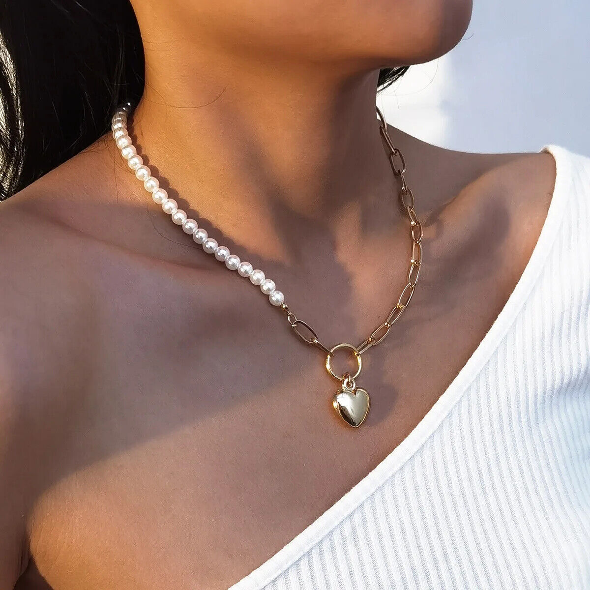 HABO Damen Perlenketten Imitation Mit / Ohne Anhänger Gold Geschenk Weiß Schmuck
