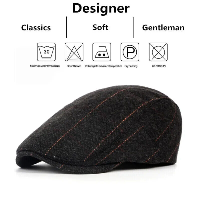 Schiebermütze Retro Peaky Blinders Britisch Baskenmütze Schwarz Grau Braun