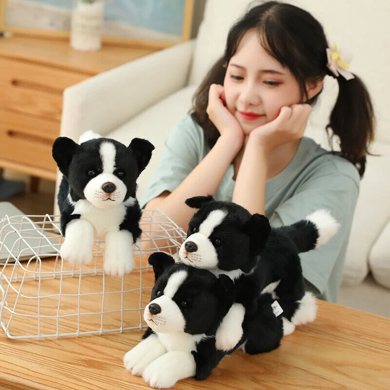 Border Collie Plüschhund - Realistische Wohndeko