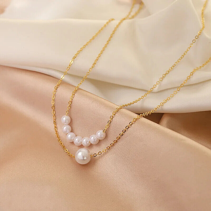 HABO Damen Perlenketten Imitation Mit / Ohne Anhänger Gold Geschenk Weiß Schmuck