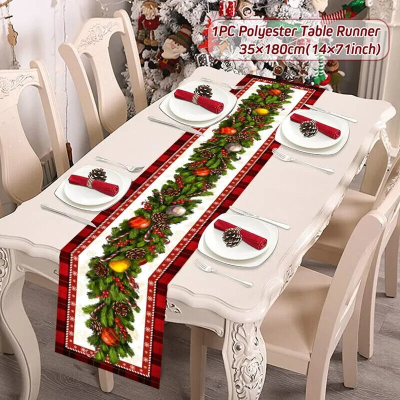 Tischdecke Weihnachten Tisch Läufer Dekoration Christmas Tischbezug Tischdeko
