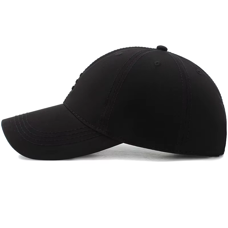 HABO Basic Kappe Cap Drei Horizontale Linien Herren Damen Schwarz Mütze Baseball
