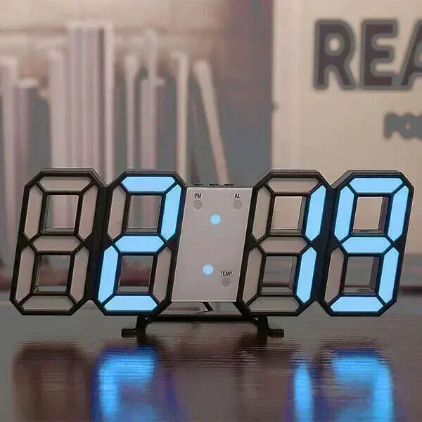 3D Digitale Wanduhr Dekoration Glow Leucht Elektronische Uhr Wohnzimmer LED Uhr