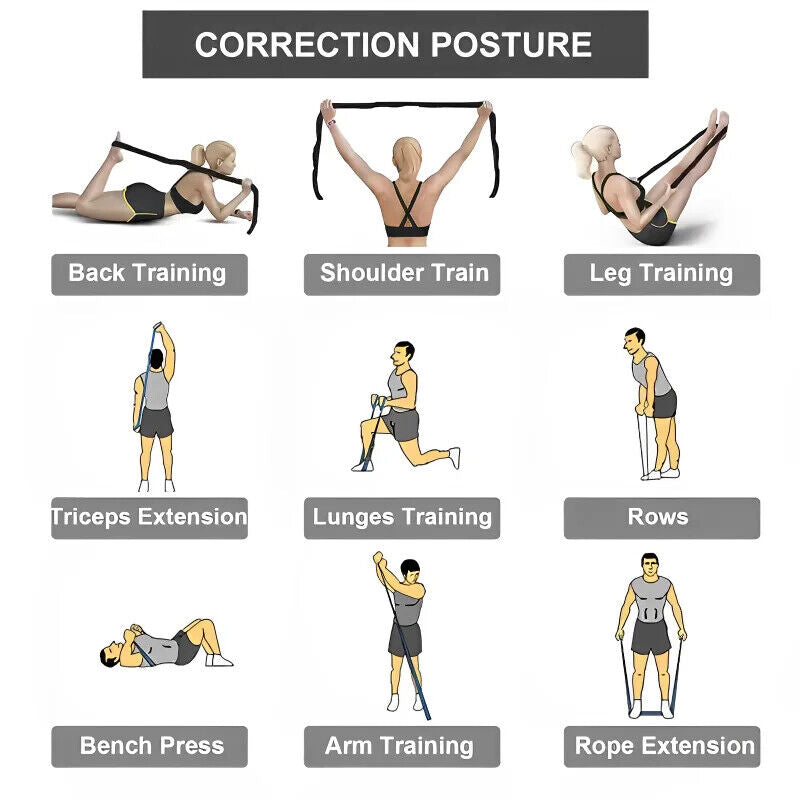 HABO Band Yoga Stretching Gürtel Elastische Bänder für Pilates Trainings