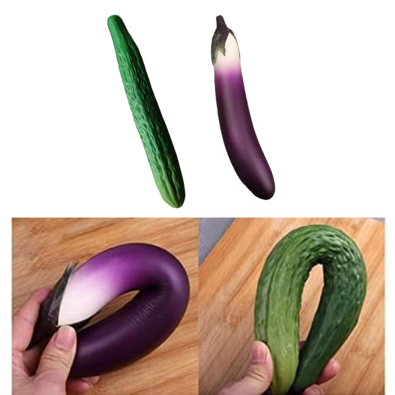 HABO Fake Aubergine Gurke Realistische Nachbildung Obst Dekoration Gemüse