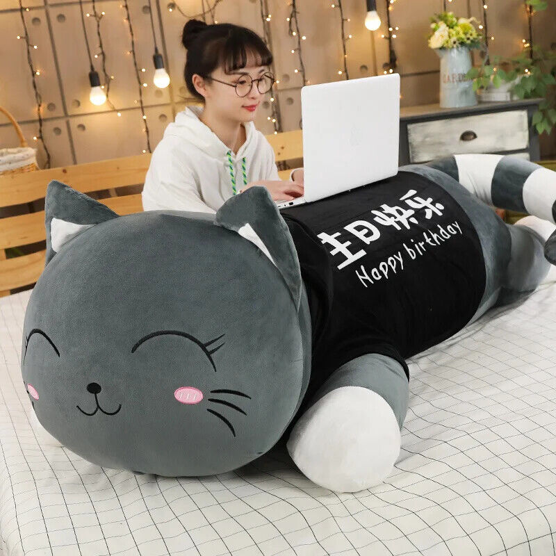 110 cm große Plüschkatze – Weiches Cartoon-Tierkissen als perfektes Geschenk