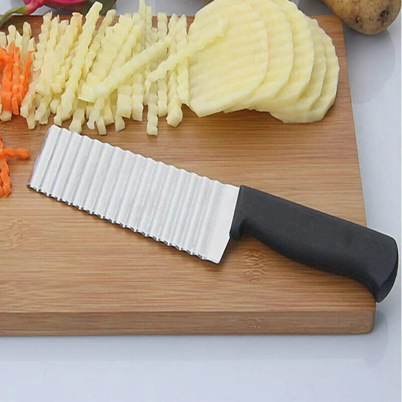 HABO Edelstahl Kartoffel Chip Slicer – Gewelltes Messer für Gemüse, Obst