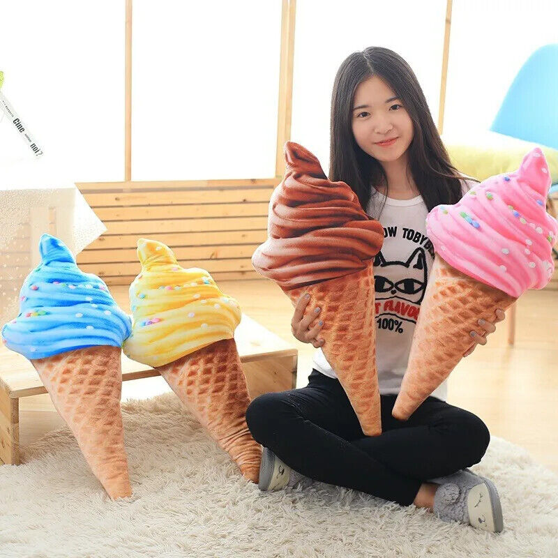 HABO Eis Waffel Plüsch Kissen Kuscheltier Bunt Riesig Bunt Streusel Geschenk