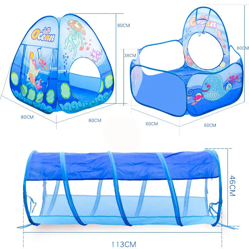 HABO Baby Ball Becken Spiele Zelt Laufstall Kinder Spieltunnel Bällebad Rosa Bla