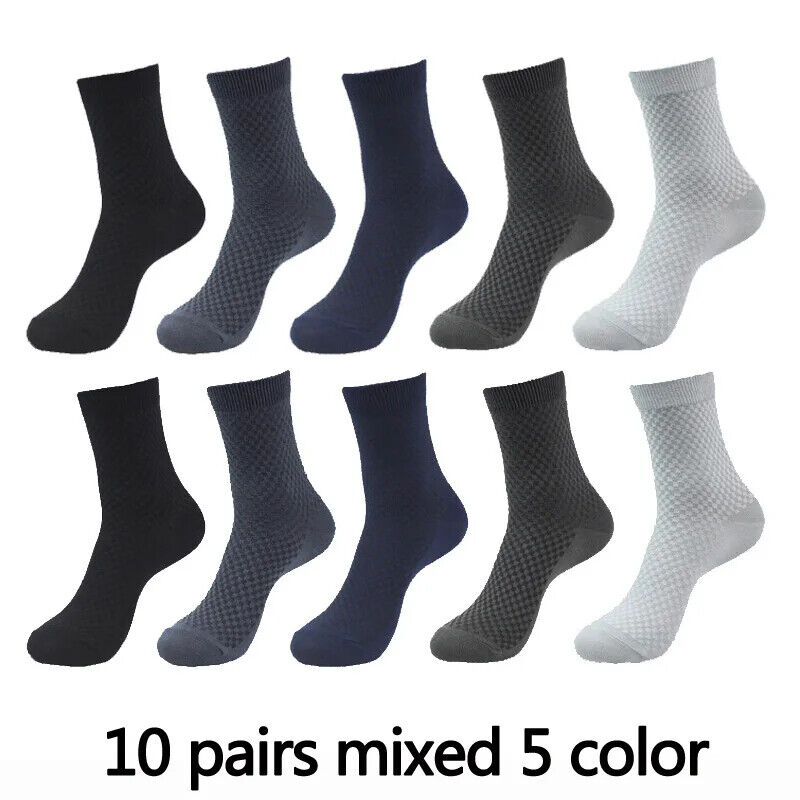 10 Paar Herren Socken Bambusfaser Atmungsaktiv Lang Business Casual Gr. 38-46