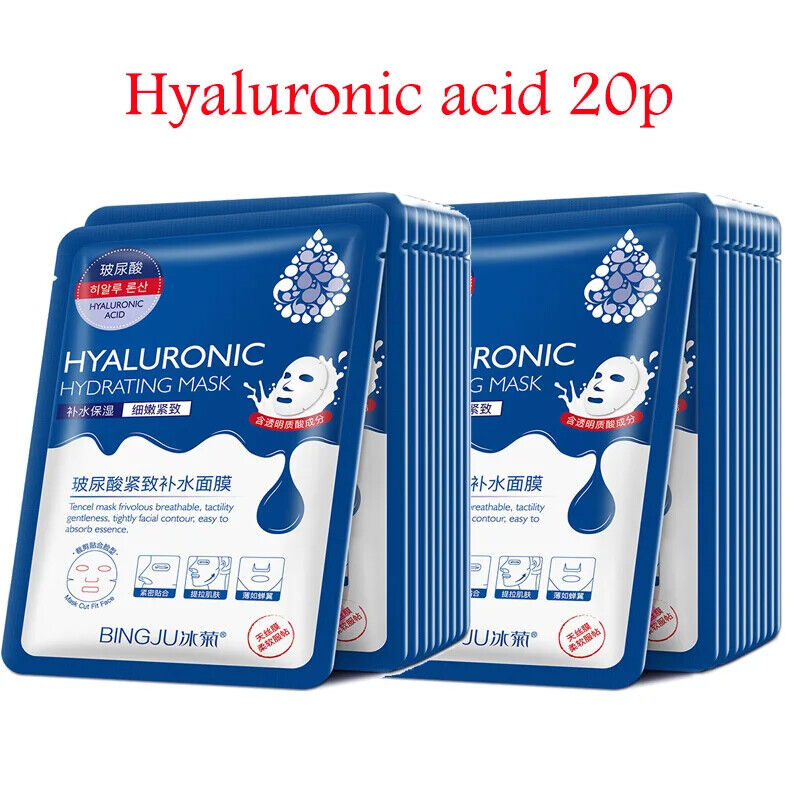 Korean Skincare Hyaluronsäure Kollagen Gesicht Maske Hautpflege 20 Stücke