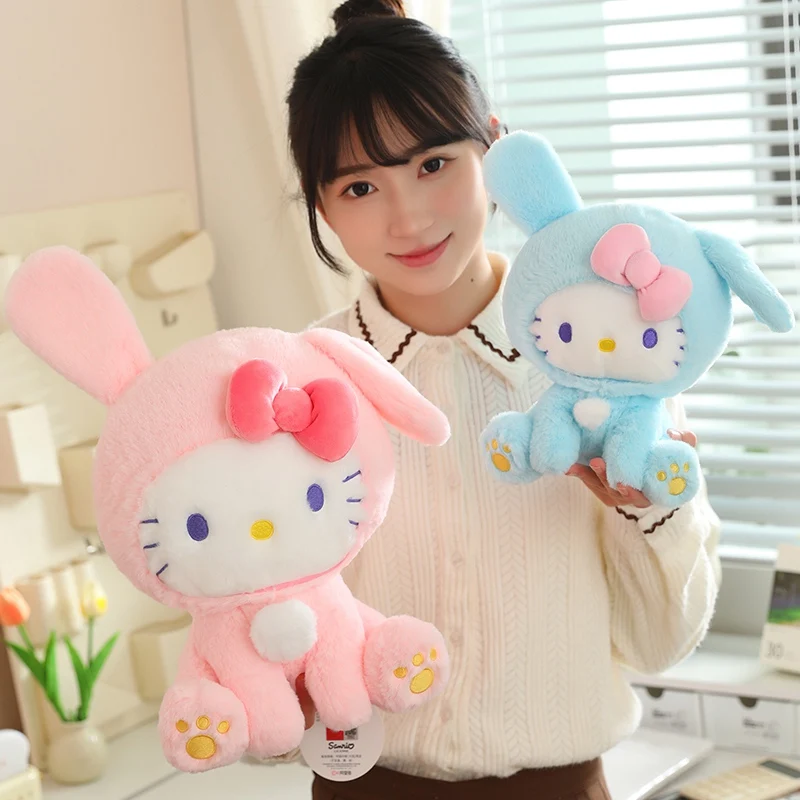 25/33Cm Niedlich Hallo Kitty Verwandeln Sich in Kaninchen Plüsch Tier Kuschelig