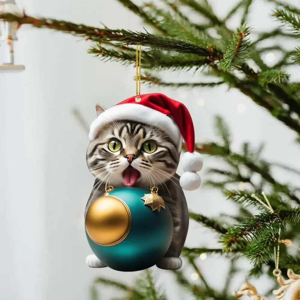 Weihnachts Katzen Anhänger Dekoration Christbaumkugeln im Katzen Design Kugeln
