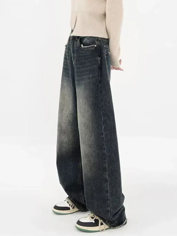 HABO Baggy Jeans Damen Y2K Vintage Retro Lange Hose Streetwear Trendy