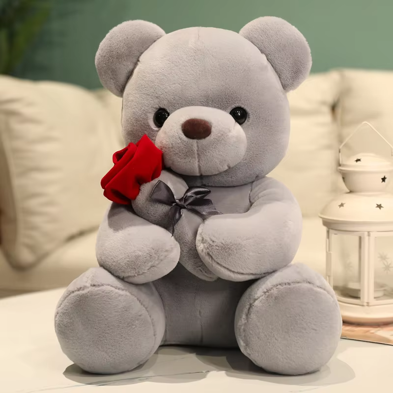 HABO Teddy Mit Rose Teddybär Plüschtier Bär Valentin Geschenk Freundin Romantisc