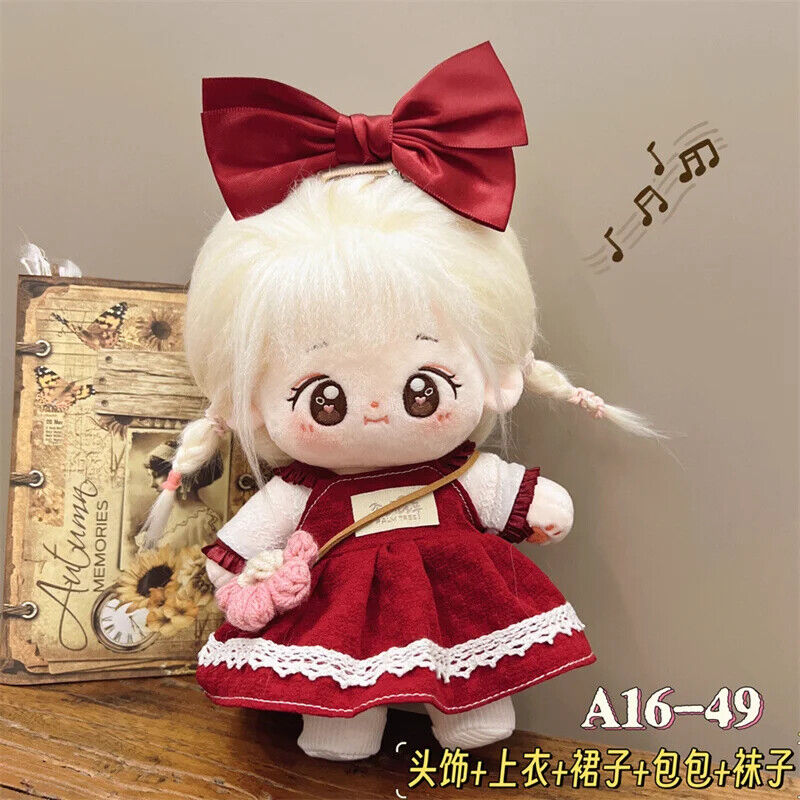 Puppenkleider für 20 cm Baumwoll-Idolpuppen – Prinzessinnenkleid und Overalls