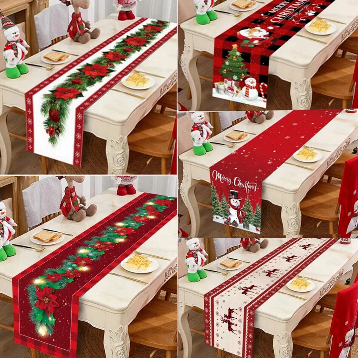 Tischdecke Weihnachten Tisch Läufer Dekoration Christmas Tischbezug Tischdeko