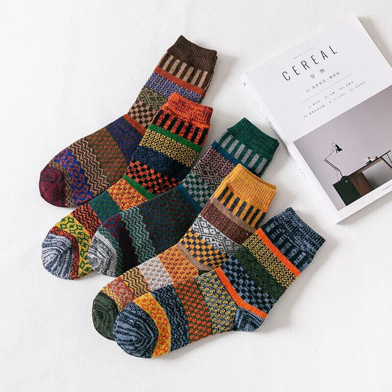 HABO Winter-Herrensocken – Verdickte Wollsocken im Retro-Stil für Schneestiefel