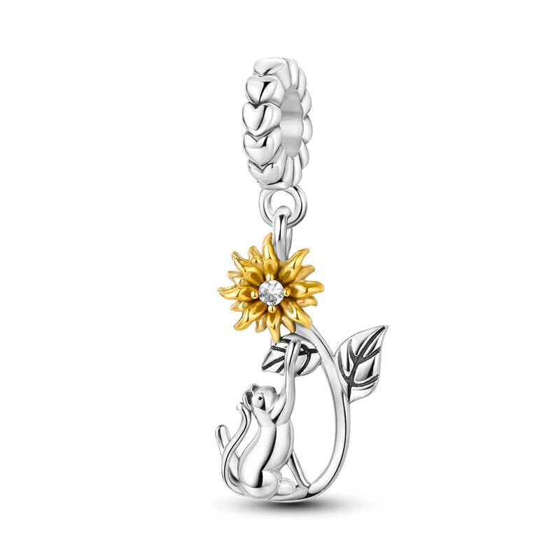HABO TiereSerie Charms Silber – Hund, Katze Perlen für Pandora Armband Anhänger