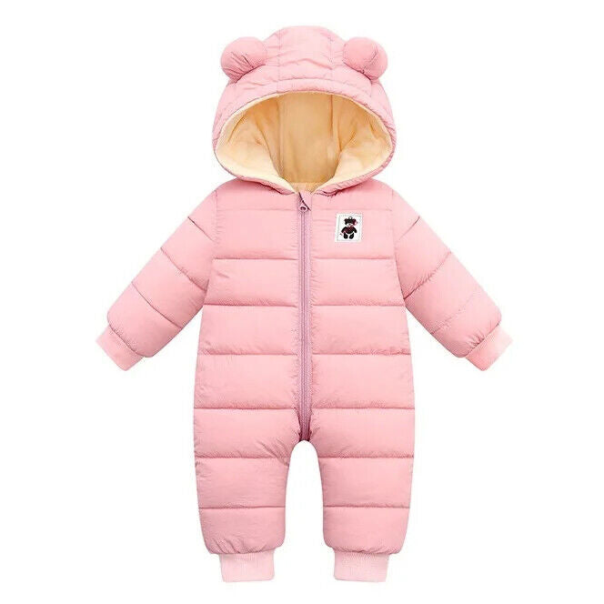 Baby Overall Winter Kleinkind Ganzkörperanzug Dick und Warm Mit Kapuze Für Babys