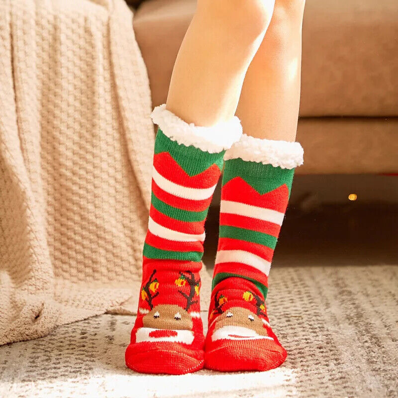 HABO Warme Wintersocken Weihnachtsdesign Weihnachten Plüsch Socken Geschenk