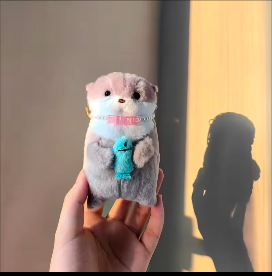 süßer Otter Schlüsselanhänger Plüsch Anhänger für Schlüssel und Rucksack 11cm