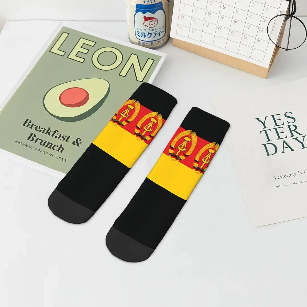 HABO DDR Flagge Socken Ostdeutschland Geschenk Herren Damen Deutsche Demokratisc