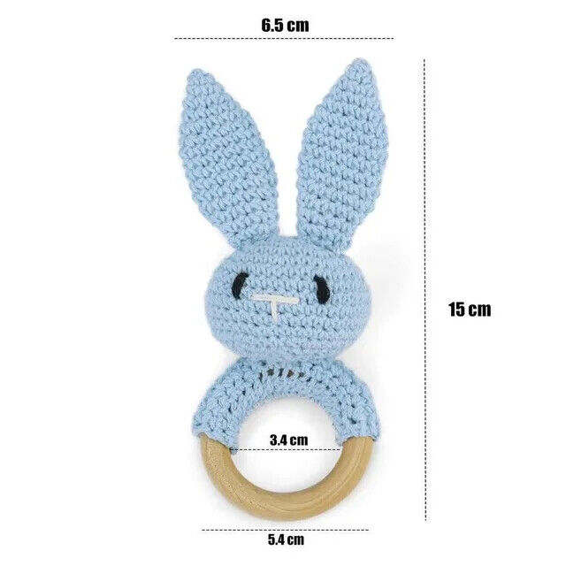 HABO Baby Häkel Tier Rassel Mit Ring Bär Teddy Hase Hund Spielzeug Kleinkind