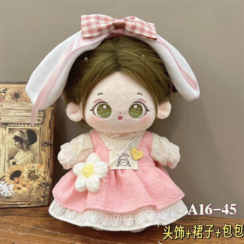 Puppenkleider für 20 cm Baumwoll-Idolpuppen – Prinzessinnenkleid und Overalls