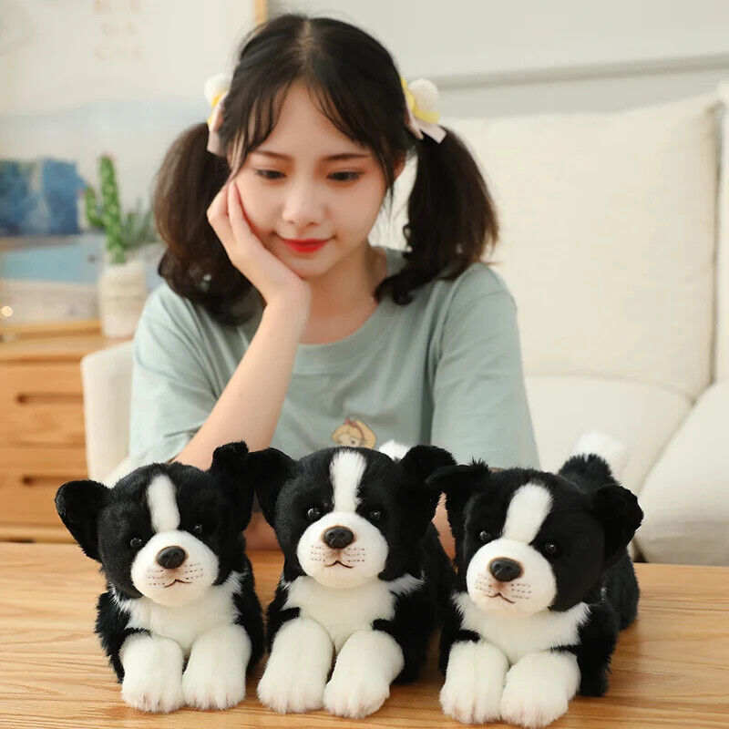 Border Collie Plüschhund - Realistische Wohndeko