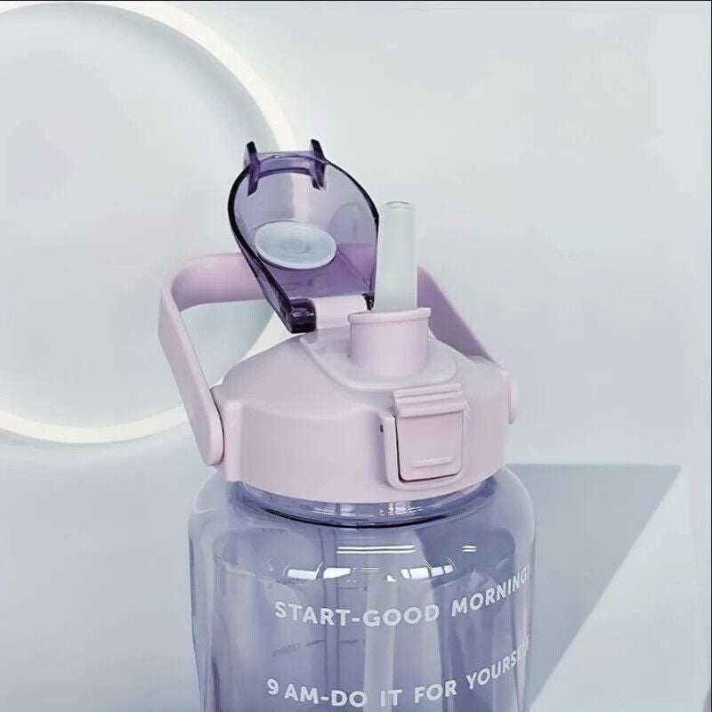 HABO Tragbare Wasserflasche mit Fassungsvermögen Zeitmarkierung Ideal für Reisen