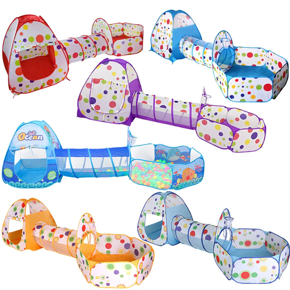 HABO Baby Ball Becken Spiele Zelt Laufstall Kinder Spieltunnel Bällebad Rosa Bla