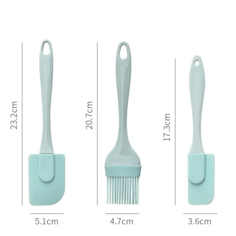 HABO Teig Schaber Pinsel Set Silikon Küche Creme Kuchen Auskratzen Rosa Blau