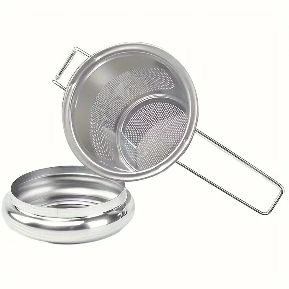 HABO Edelstahl Tee-Filter – Klappgriff, Sieb mit Deckel und Abtropffläche