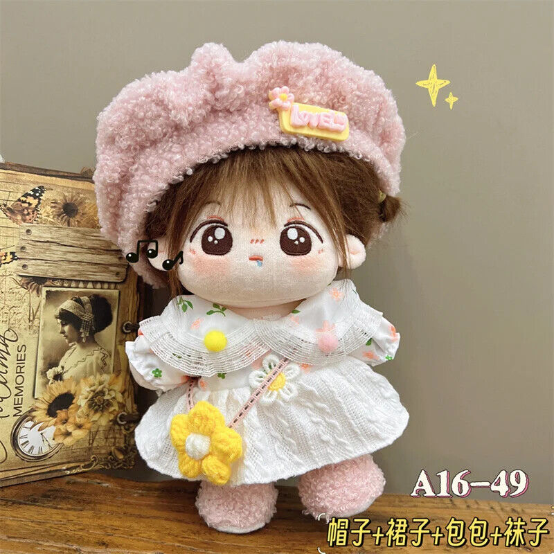 Puppenkleider für 20 cm Baumwoll-Idolpuppen – Prinzessinnenkleid und Overalls