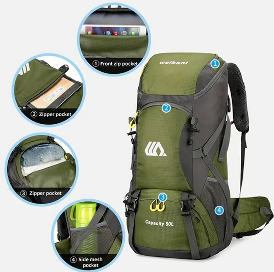 Rucksack 50L 50 Liter Reiserucksack Wanderrucksack leicht bequem Outoor