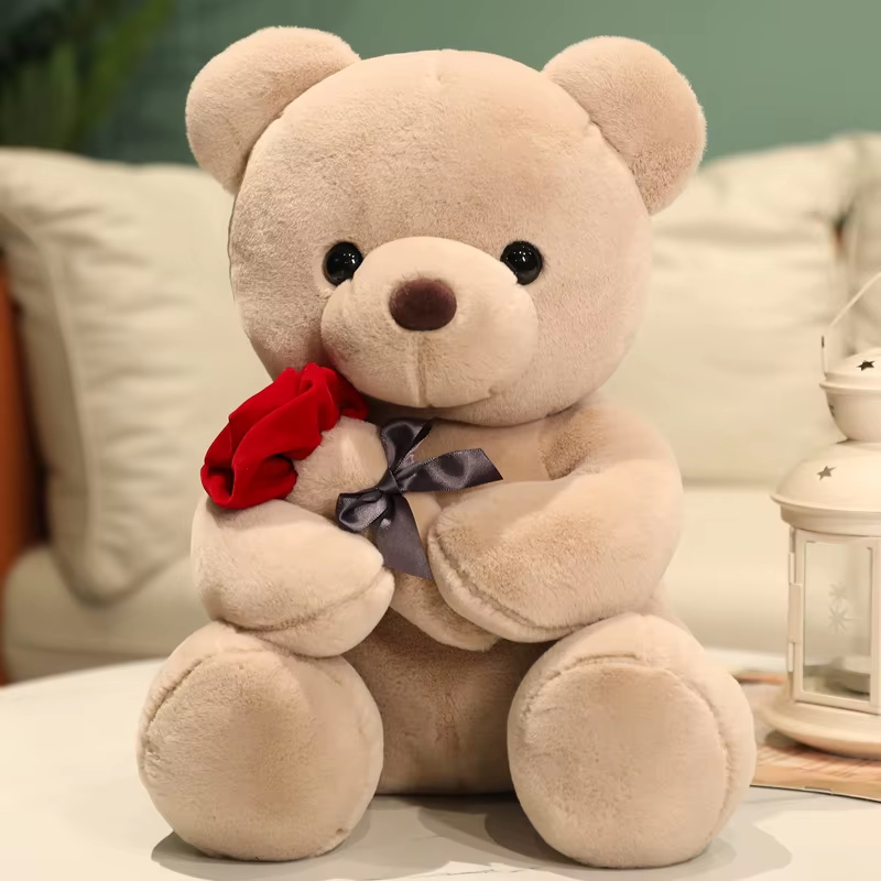 HABO Teddy Mit Rose Teddybär Plüschtier Bär Valentin Geschenk Freundin Romantisc
