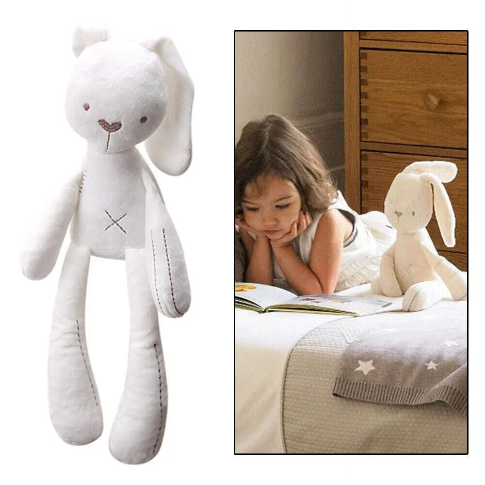 Kaninchen kuscheltier Plüschtier hase weiß Pink für Kinder zum Schlafen 42cm