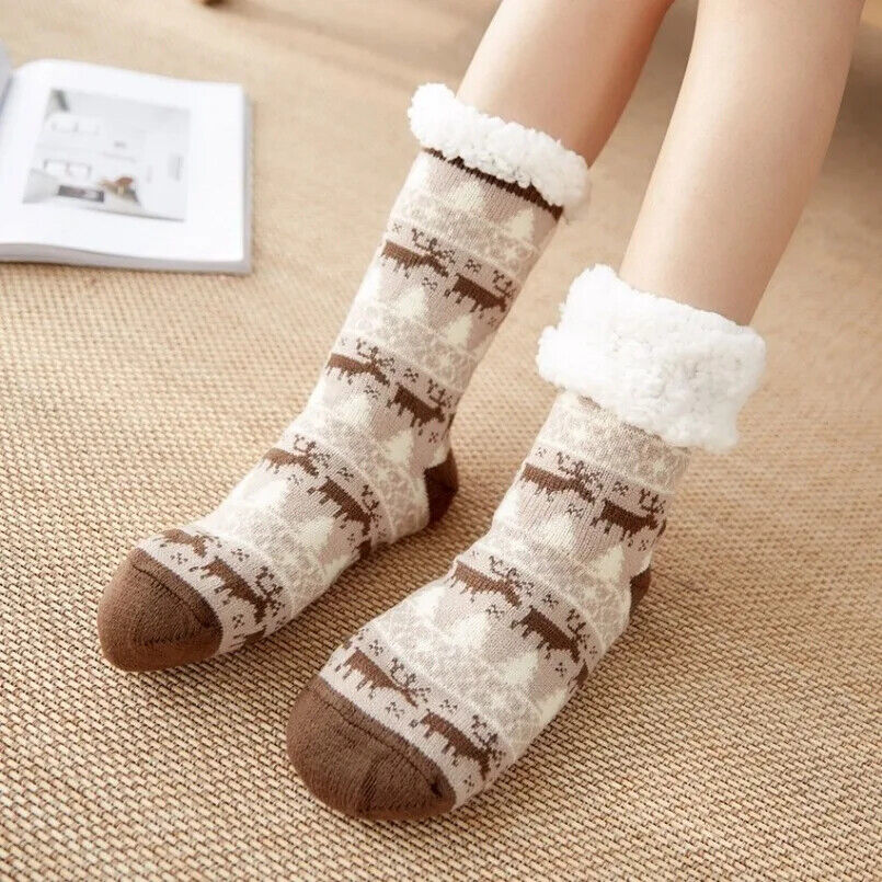 HABO Warme Wintersocken Weihnachtsdesign Weihnachten Plüsch Socken Geschenk