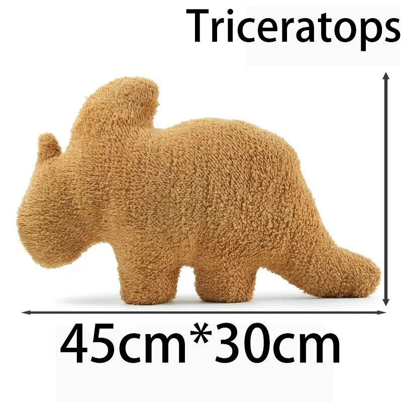 Dino Nugget Kissen Plüsch Kinder Dinosaurier Geschenk Tyrannosaurus Braun