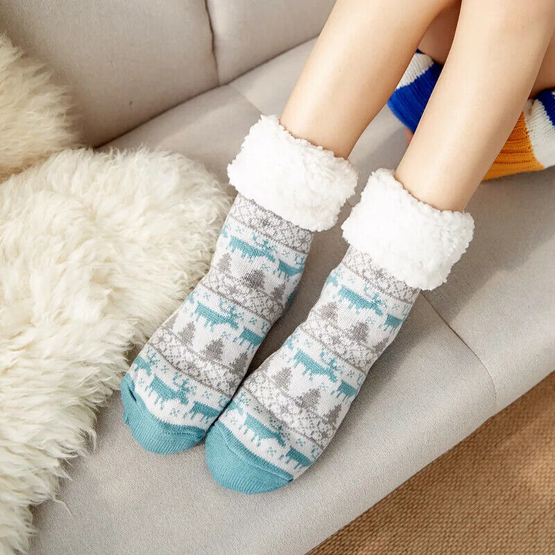 HABO Warme Wintersocken Weihnachtsdesign Weihnachten Plüsch Socken Geschenk