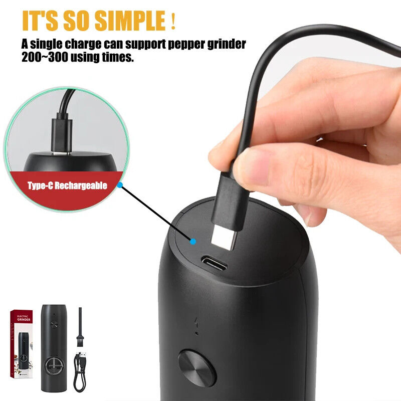 HABO Elektronische Gewürz Mühle Salz Pfeffer Wiederaufladbar USB-C Modern